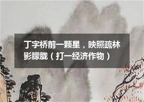 丁字桥前一颗星，映照疏林影朦胧（打一经济作物）