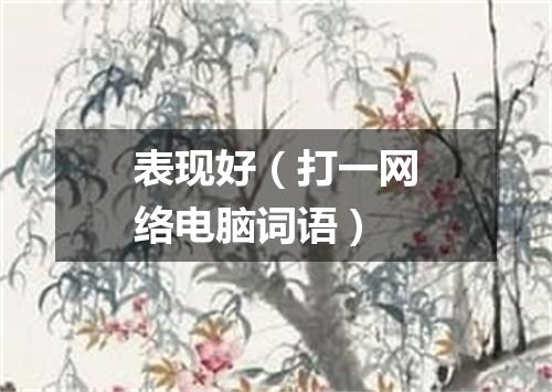表现好（打一网络电脑词语）