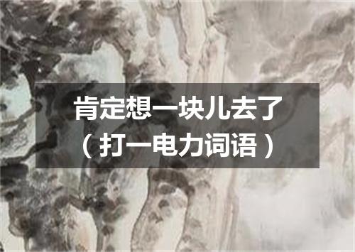 肯定想一块儿去了（打一电力词语）