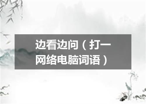 边看边问（打一网络电脑词语）