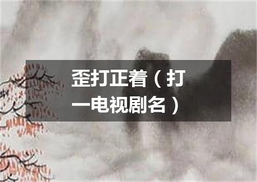 歪打正着（打一电视剧名）
