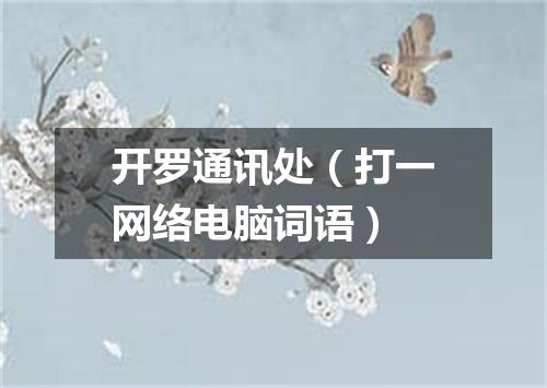 开罗通讯处（打一网络电脑词语）