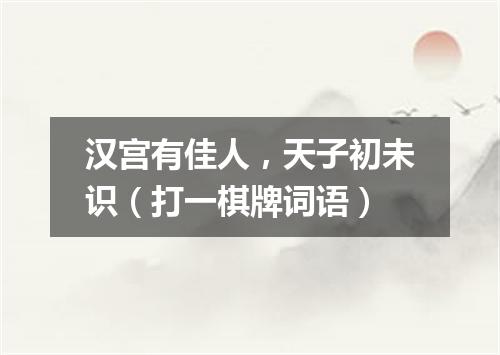 汉宫有佳人，天子初未识（打一棋牌词语）