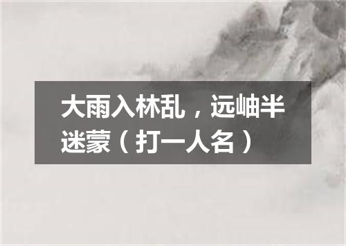 大雨入林乱，远岫半迷蒙（打一人名）