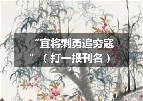 “宜将剩勇追穷寇”（打一报刊名）