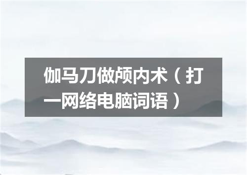 伽马刀做颅内术（打一网络电脑词语）