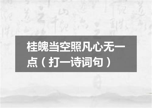 桂魄当空照凡心无一点（打一诗词句）