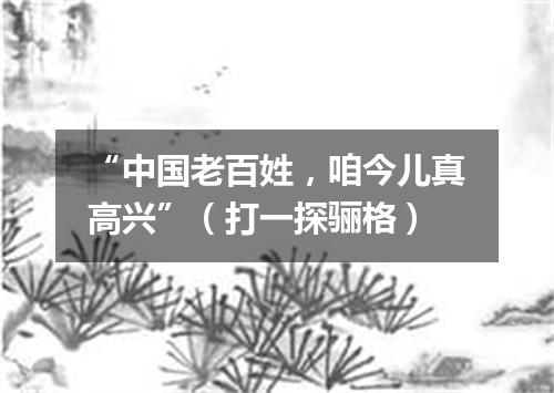 “中国老百姓，咱今儿真高兴”（打一探骊格）