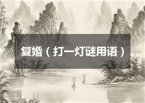 复婚（打一灯谜用语）