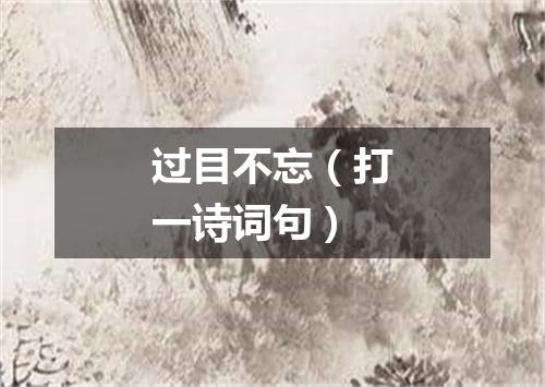 过目不忘（打一诗词句）