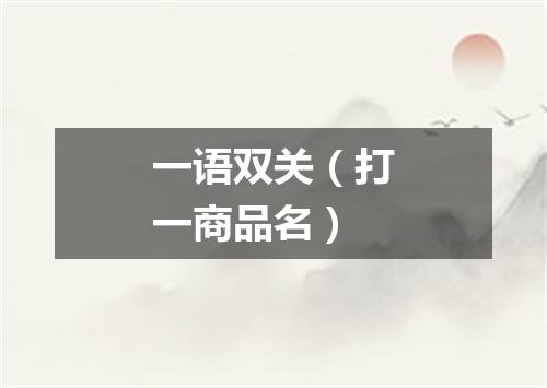 一语双关（打一商品名）