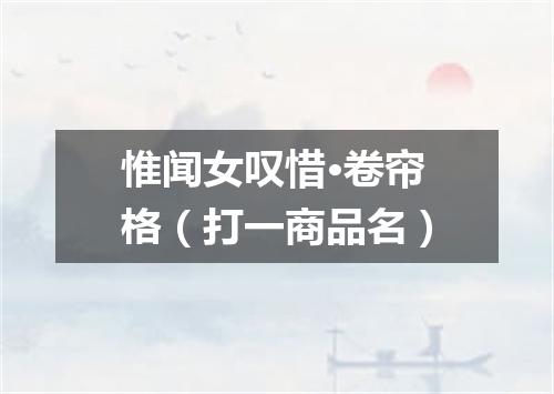 惟闻女叹惜·卷帘格（打一商品名）
