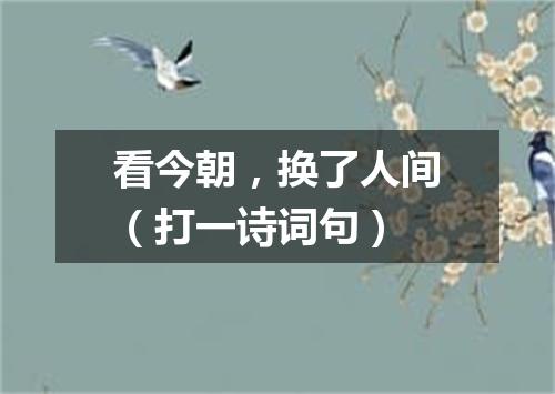 看今朝，换了人间（打一诗词句）