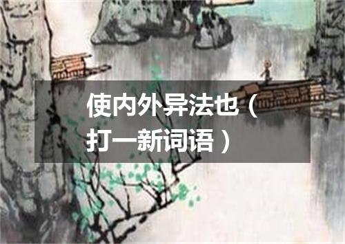 使内外异法也（打一新词语）
