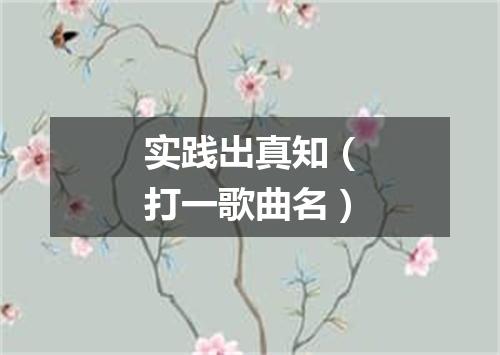 实践出真知（打一歌曲名）