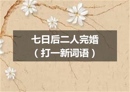 七日后二人完婚（打一新词语）