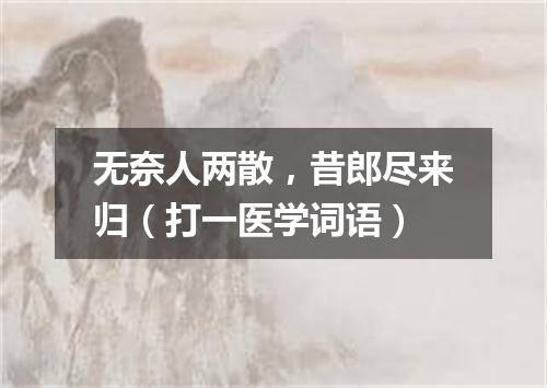 无奈人两散，昔郎尽来归（打一医学词语）