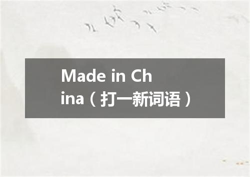 Made in China（打一新词语）