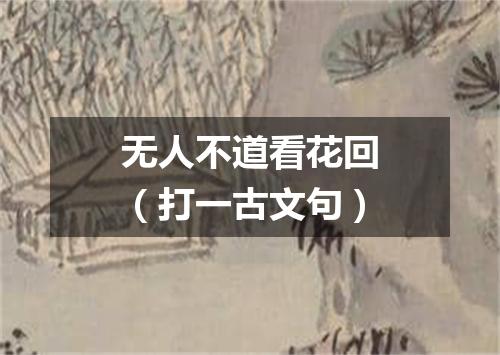 无人不道看花回（打一古文句）