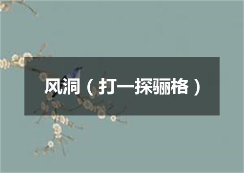 风洞（打一探骊格）