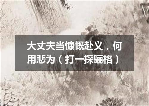 大丈夫当慷慨赴义，何用悲为（打一探骊格）