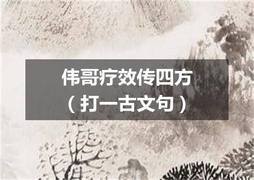 伟哥疗效传四方（打一古文句）
