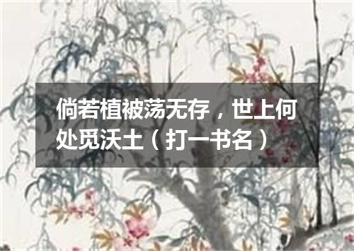 倘若植被荡无存，世上何处觅沃土（打一书名）