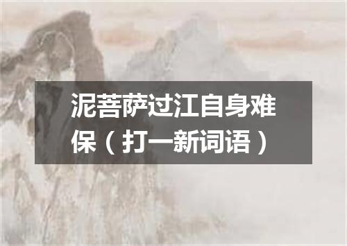 泥菩萨过江自身难保（打一新词语）