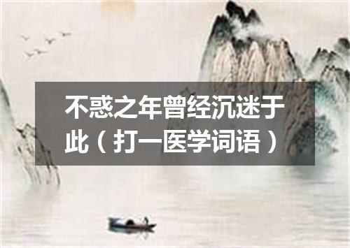 不惑之年曾经沉迷于此（打一医学词语）