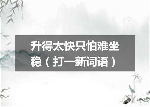 升得太快只怕难坐稳（打一新词语）