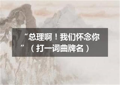 “总理啊！我们怀念你”（打一词曲牌名）