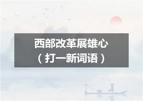 西部改革展雄心（打一新词语）