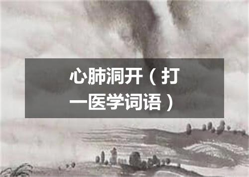心肺洞开（打一医学词语）