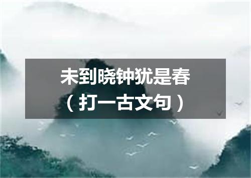 未到晓钟犹是春（打一古文句）