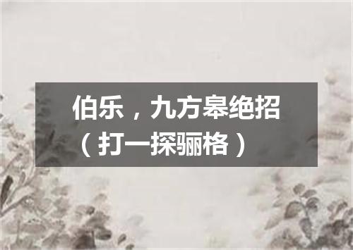 伯乐，九方皋绝招（打一探骊格）