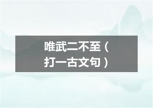 唯武二不至（打一古文句）