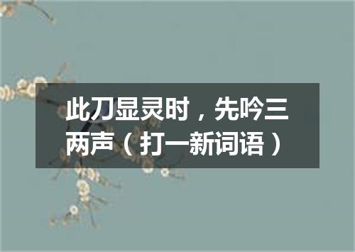 此刀显灵时，先吟三两声（打一新词语）