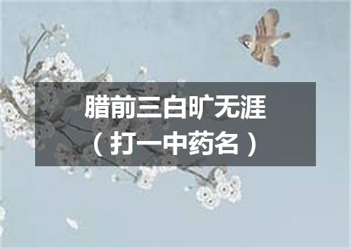 腊前三白旷无涯（打一中药名）
