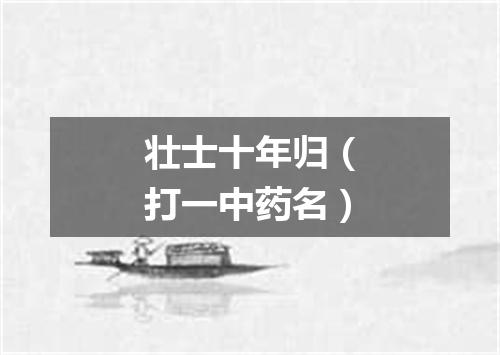 壮士十年归（打一中药名）