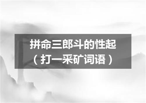 拼命三郎斗的性起（打一采矿词语）