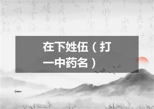 在下姓伍（打一中药名）