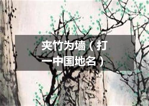 夹竹为墙（打一中国地名）