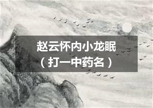 赵云怀内小龙眠（打一中药名）
