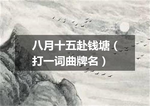 八月十五赴钱塘（打一词曲牌名）