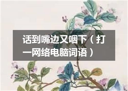 话到嘴边又咽下（打一网络电脑词语）