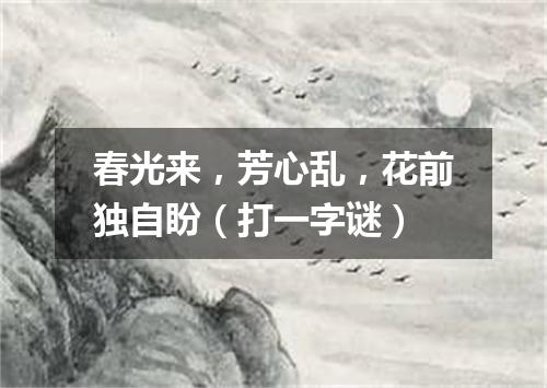 春光来，芳心乱，花前独自盼（打一字谜）