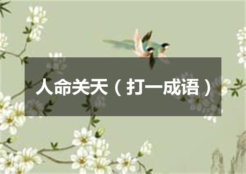 人命关天（打一成语）