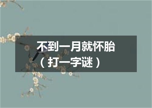 不到一月就怀胎（打一字谜）