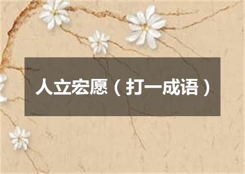 人立宏愿（打一成语）
