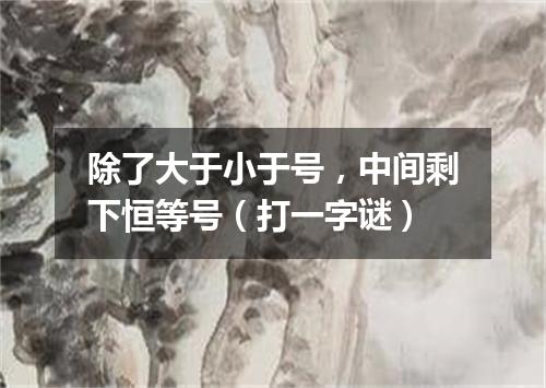 除了大于小于号，中间剩下恒等号（打一字谜）